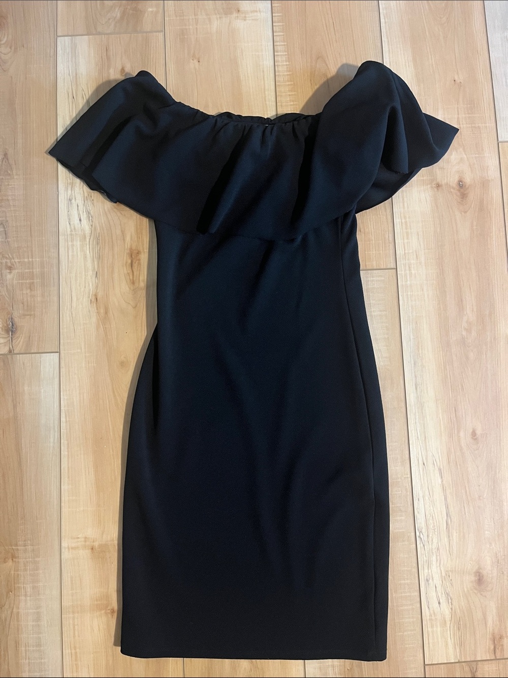 Almost Famous Black One-Shoulder Ruffle Bodycon Dress